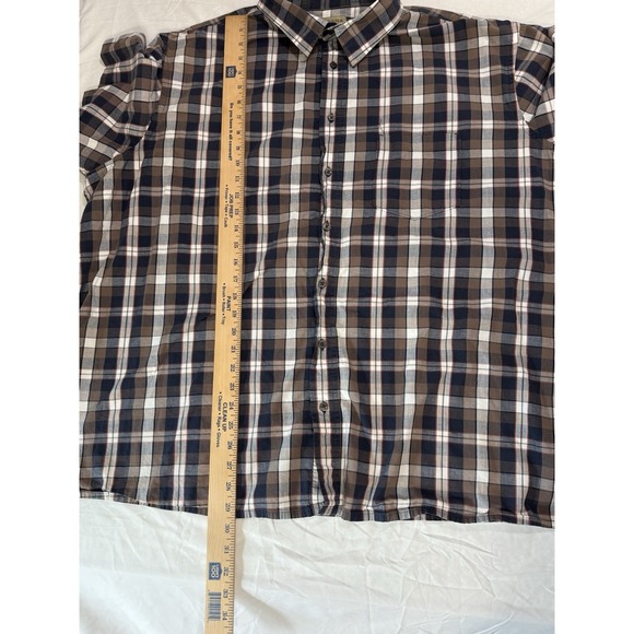 Sonoma Shirt Men's 3XB Short Sleeve Button Up‎  Plaid Cotton Lightweight - Picture 9 of 11